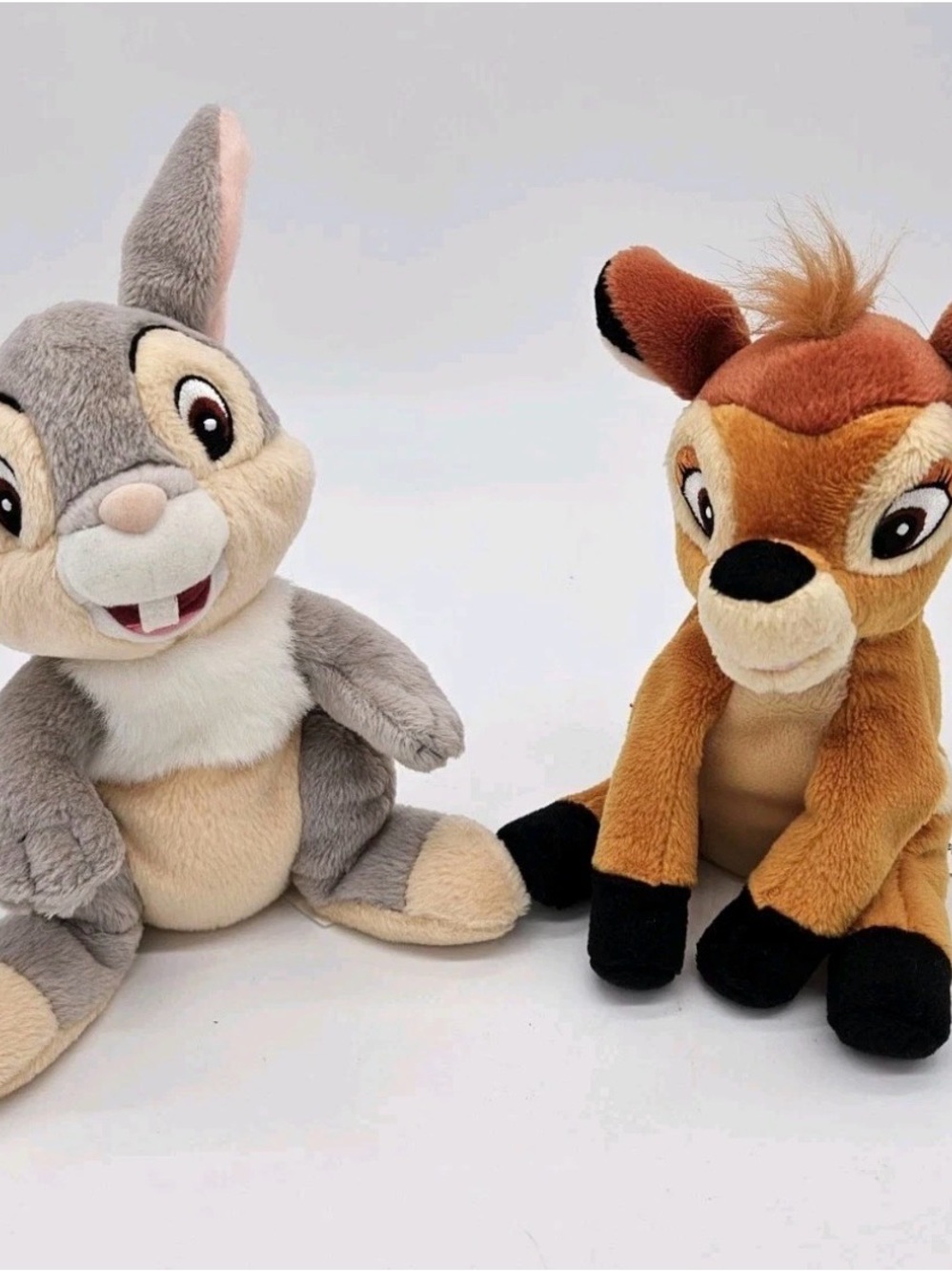 Vintage 1990 Disney Thumper & Bambi Plush Toy Set - Gray and Brown